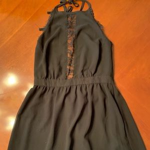 Black lace halter dress
